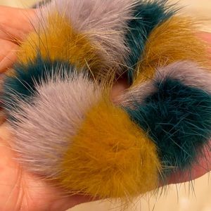 Real mink fur hair ring-band